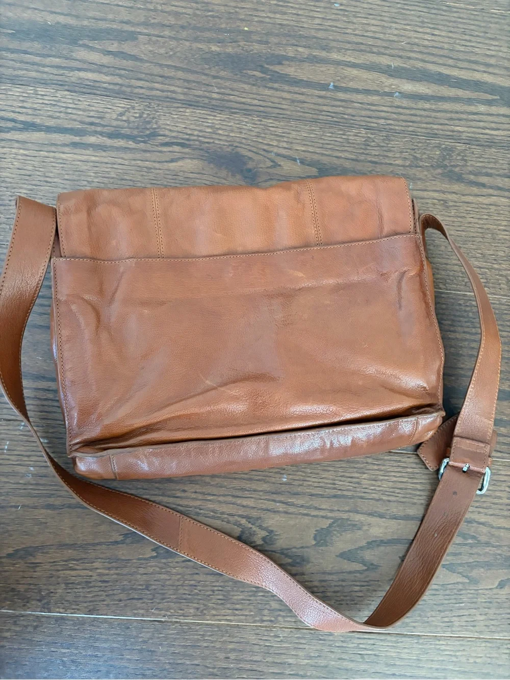 Cole Haan Brown Leather Messenger Bag with Adjustable Strap